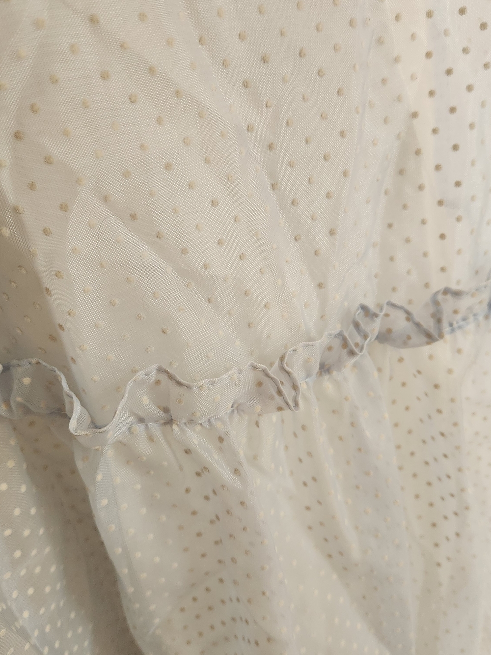 Vtg Gunne Sax Light Blue Dotted Swiss Prairie Maxi Dress | XS | Near Mint - Picture 10 of 12